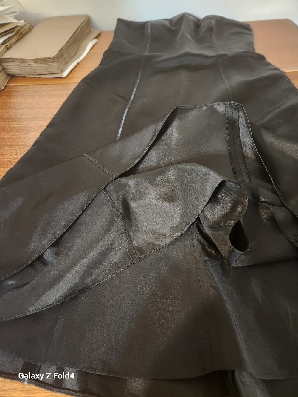 Ann Taylor black strapless satin dress Sz 0 #010 - Picture 13 of 15